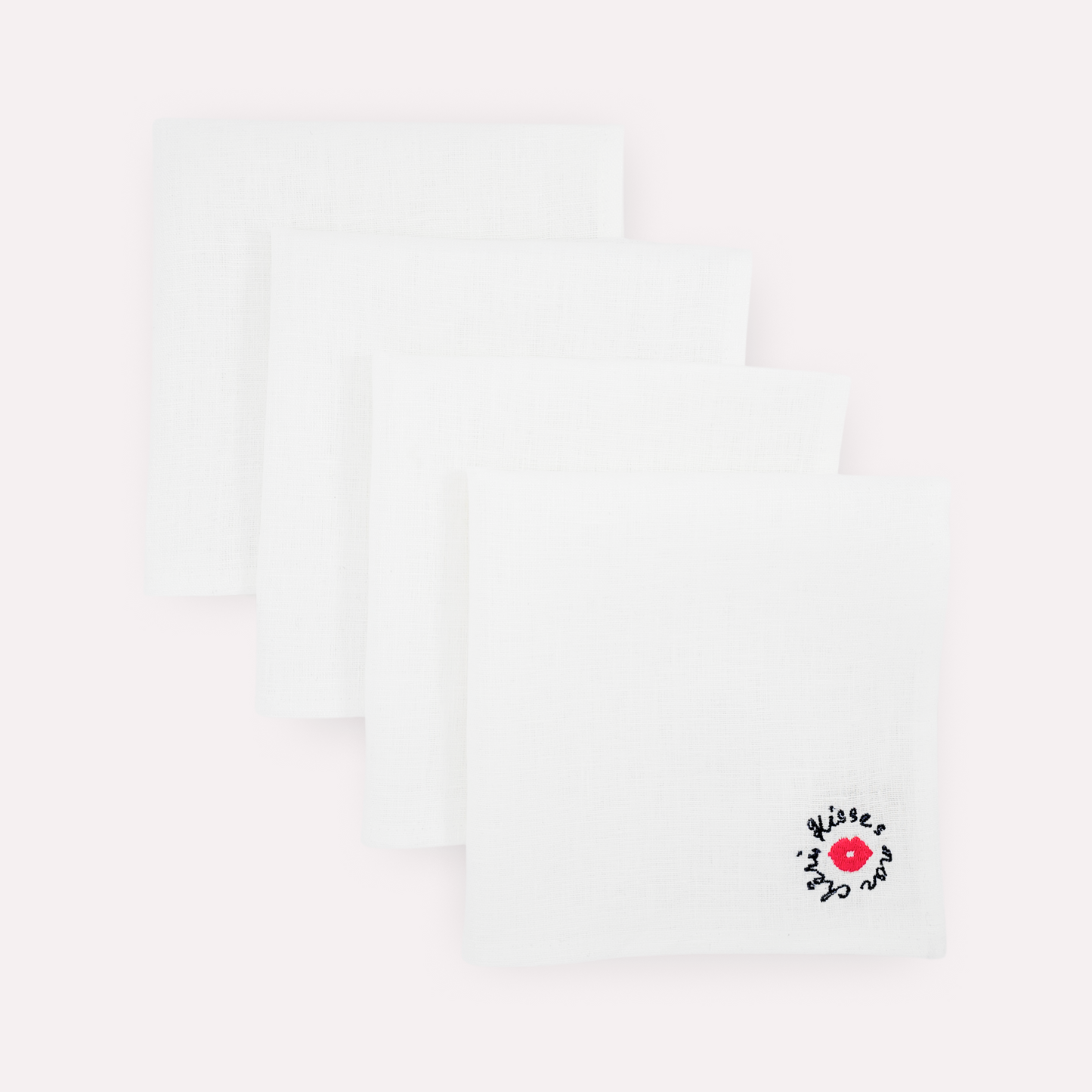 PURE WHITE Linen Napkins, Set of 4