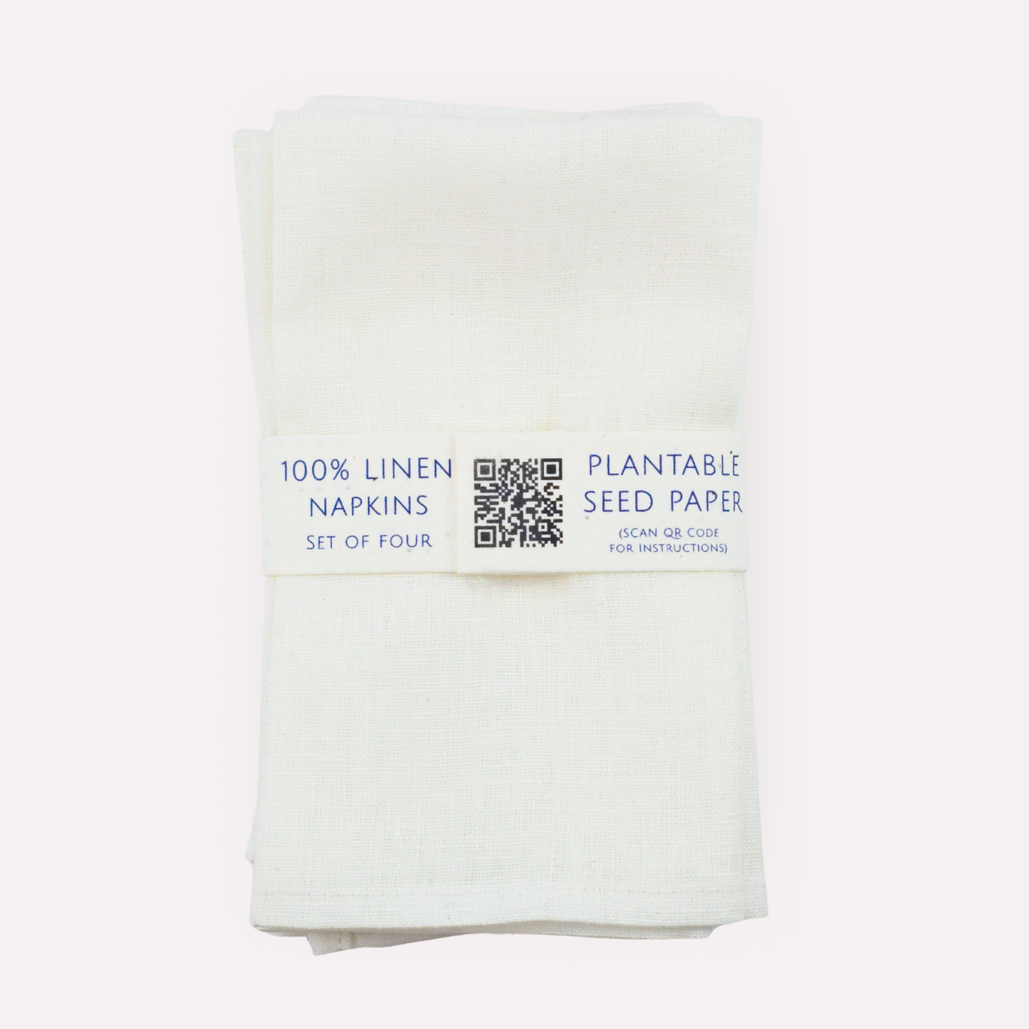 PURE WHITE Linen Napkins, Set of 4