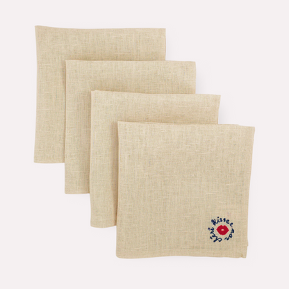 CLASSIC NATURAL Linen Napkins, Set of 4