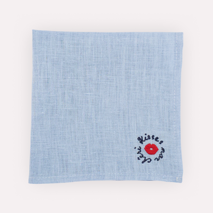 SKY BLUE Linen Napkins, Set of 4