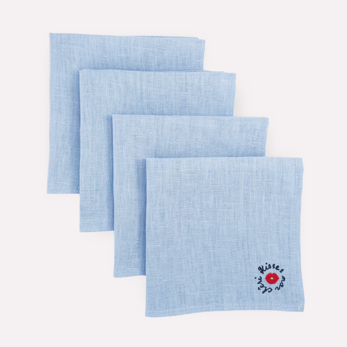 SKY BLUE Linen Napkins, Set of 4