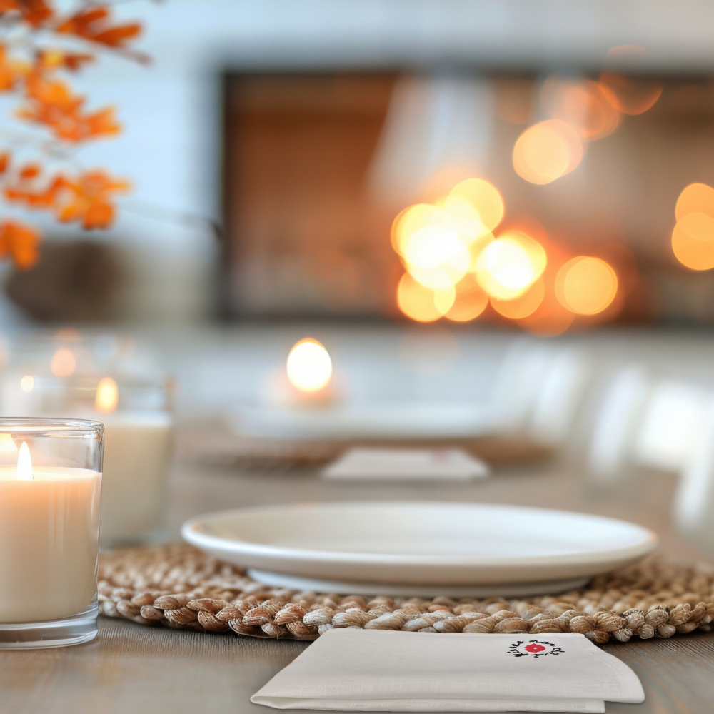 PURE WHITE Linen Napkins, Set of 4