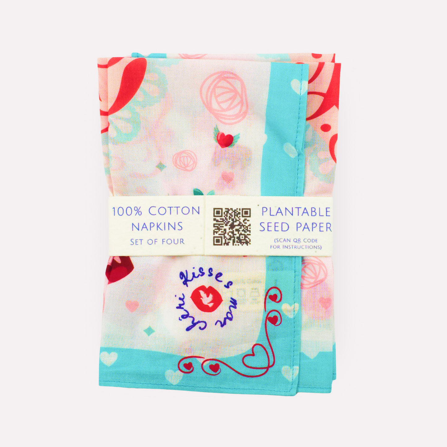 SHOW YOUR LOVE Cotton Napkins, Set of 4